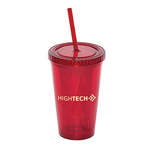 DA7321
	-500 ML. 17 FL. OZ. DOUBLE WALLED TUMBLER WITH STRAW
	-Red Transparent